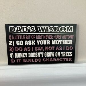 Dad’s Wisdom Funny Graphic Home Decor